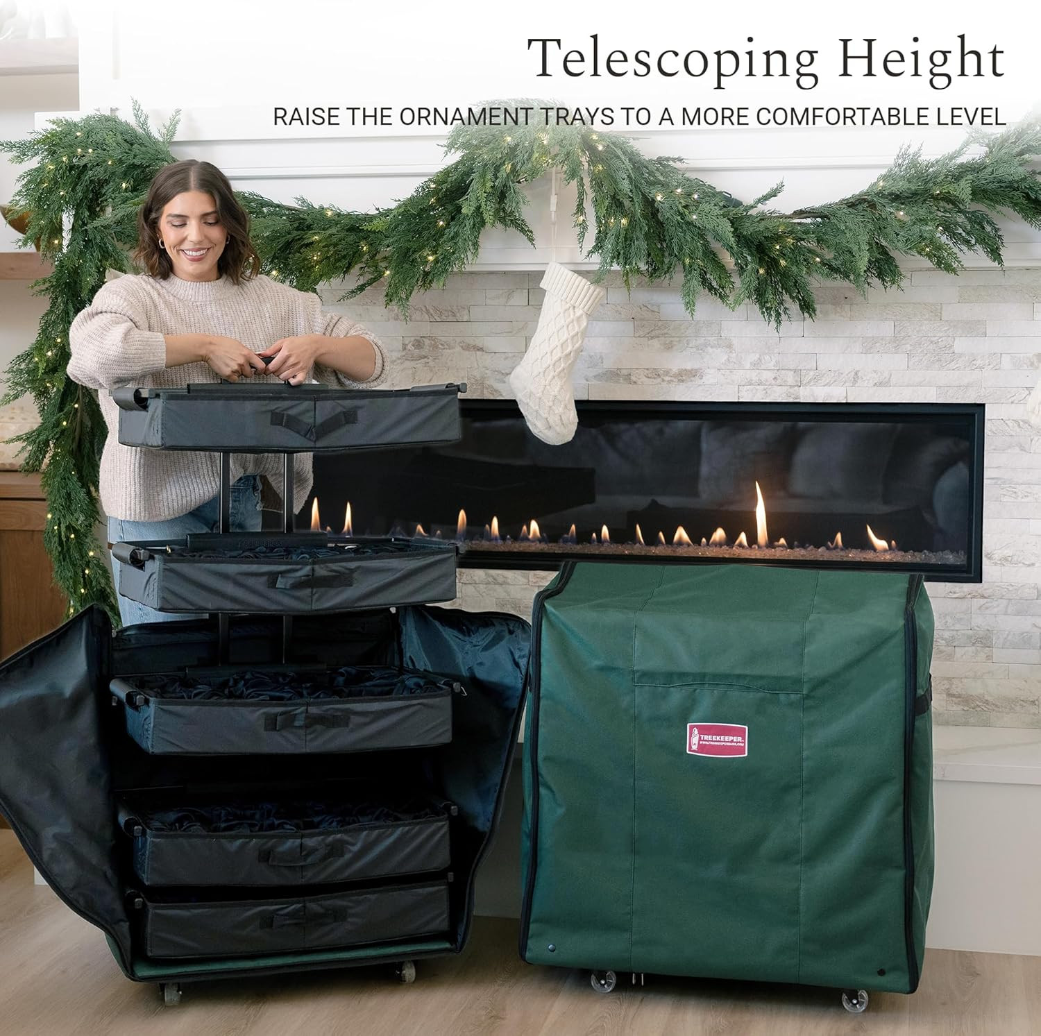 [TreeKeeper Telescoping Christmas Ornament Storage Box with Dividers] - Adjustable Organizer Hold... | Amazon (US)