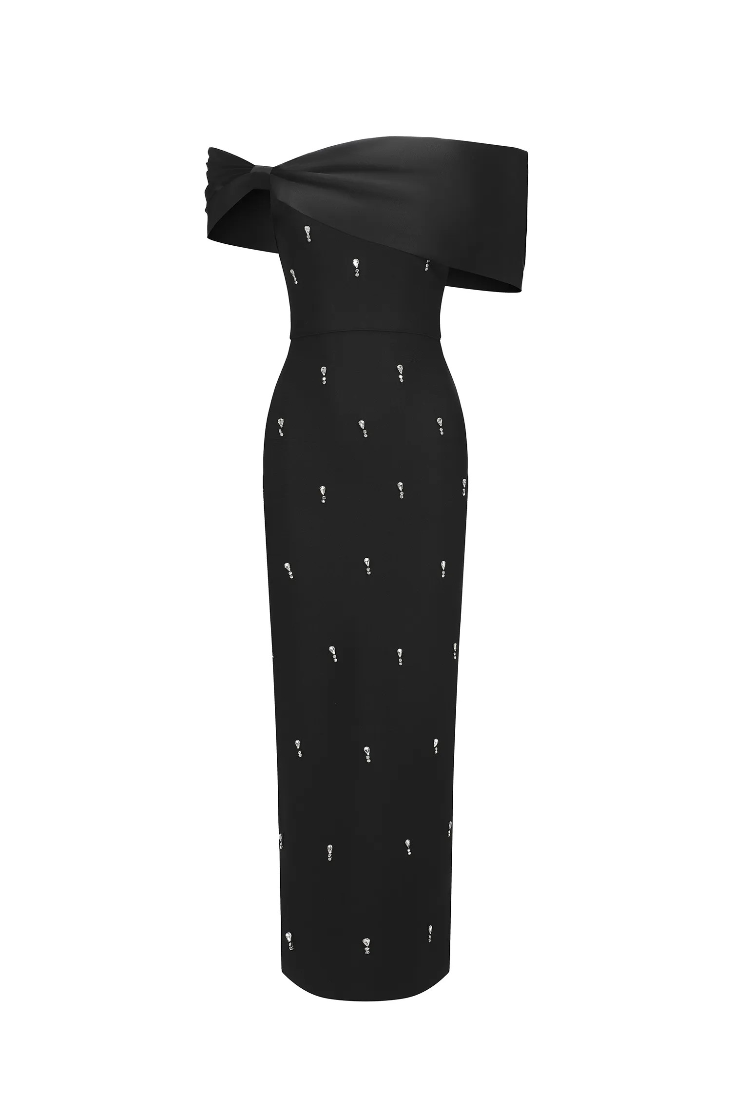 Palez Sleeveless One Shoulder Diamond Bow Bandage Maxi Dress | Bellabarnett Affiliate Marketing