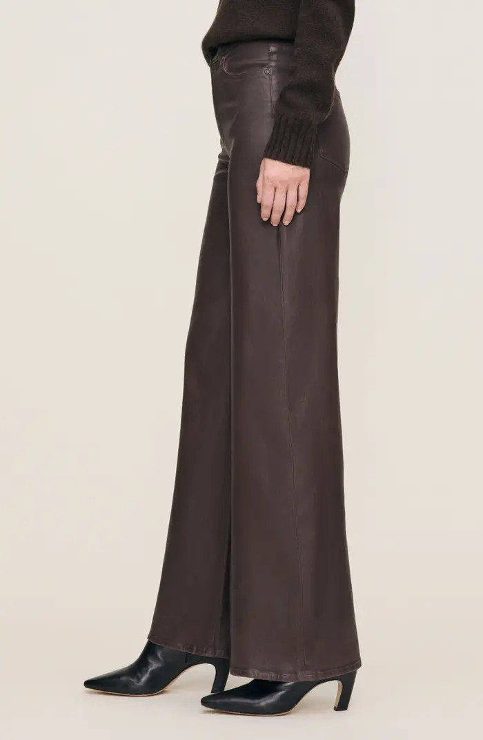 Hepburn Coated High Waist Wide Leg Jeans | Nordstrom