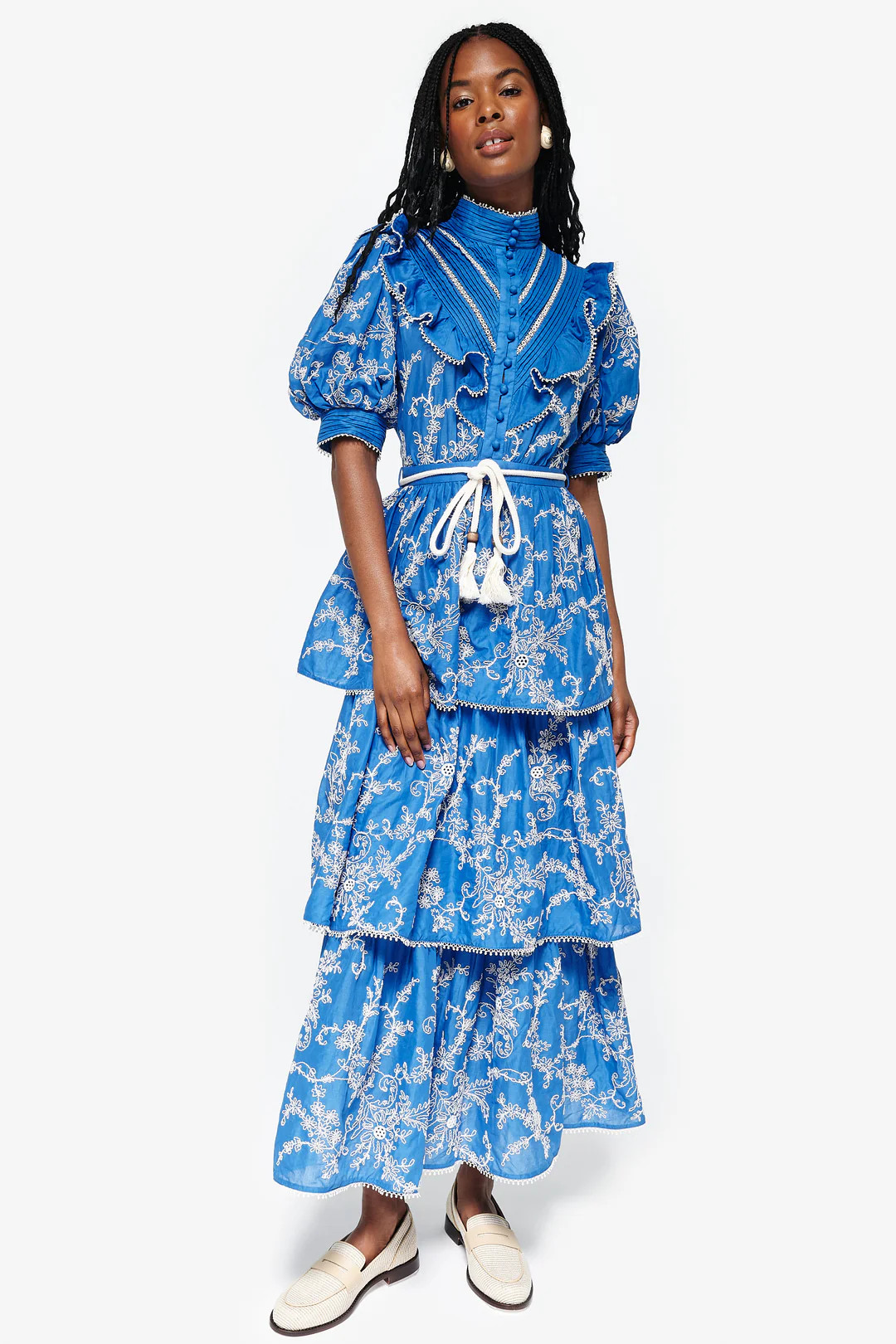 Bonnie Embroidered Midi Dress | COUPER