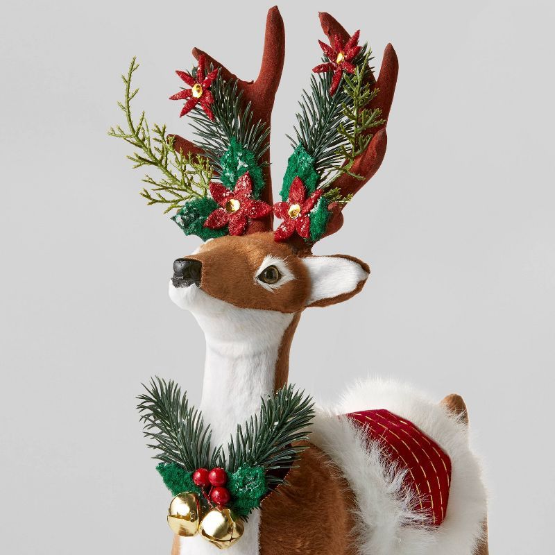 13.25" Faux Fur Standing Reindeer Decorative Figure Brown - Wondershop™ | Target