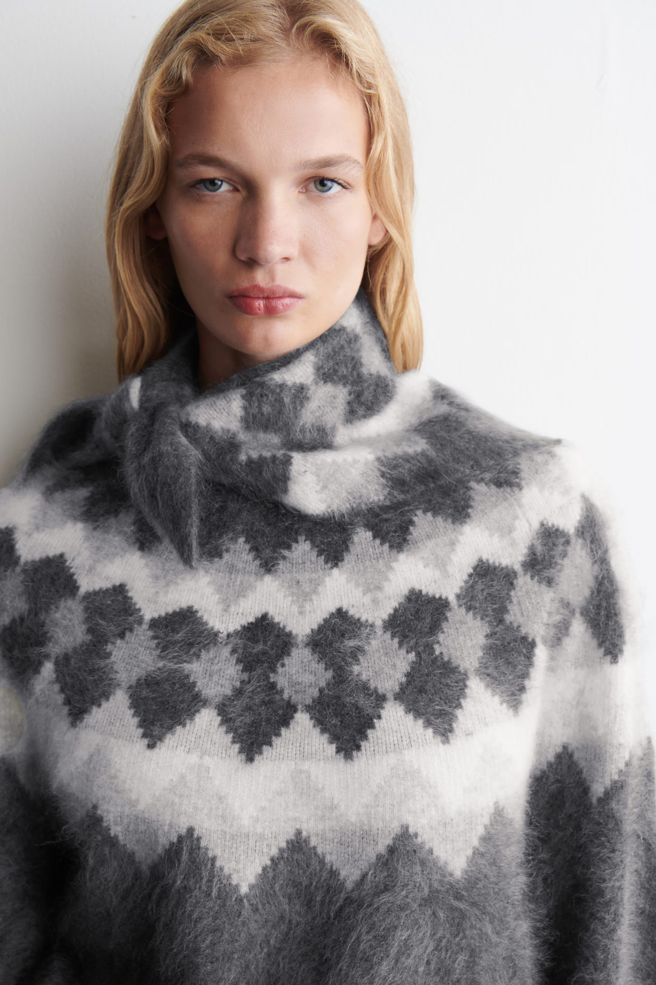 FAIR ISLE BRUSHED-CASHMERE JUMPER - CHARCOAL / GREY | COS GB | COS UK
