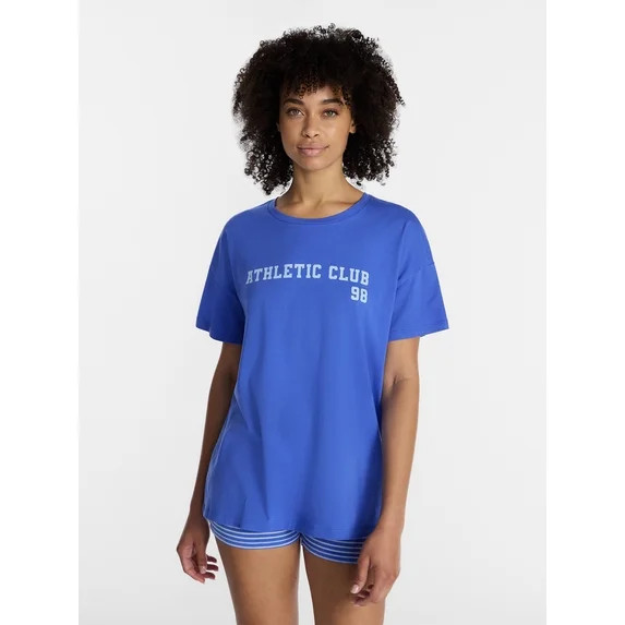 No Boundaries Sleepwear Oversized Graphic Cotton Tee, Women’s and Women’s Plus XXS-3X | Walmart (US)