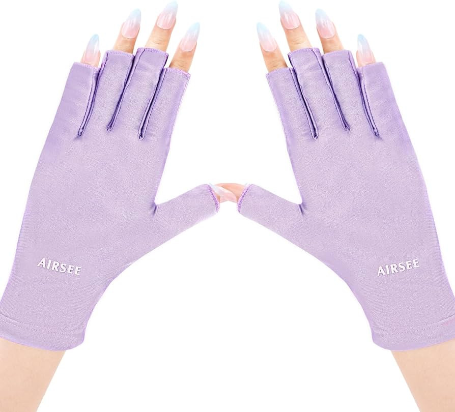 AIRSEE UV Gloves for Nail Lamp,Professional UPF50+ UV Protection Gloves for Manicures Nail Art,Fi... | Amazon (US)