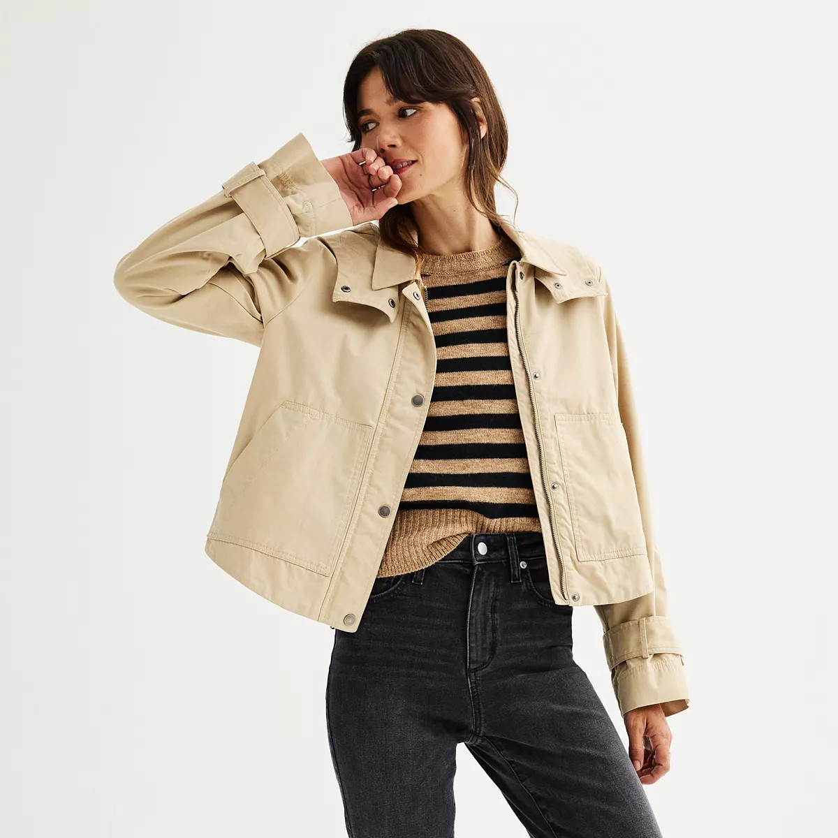 Women's Sonoma Goods For Life® Cropped Trench Coat | Kohl's