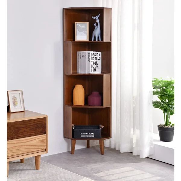 12.79'' W Corner Shelf Bookcase | Wayfair North America