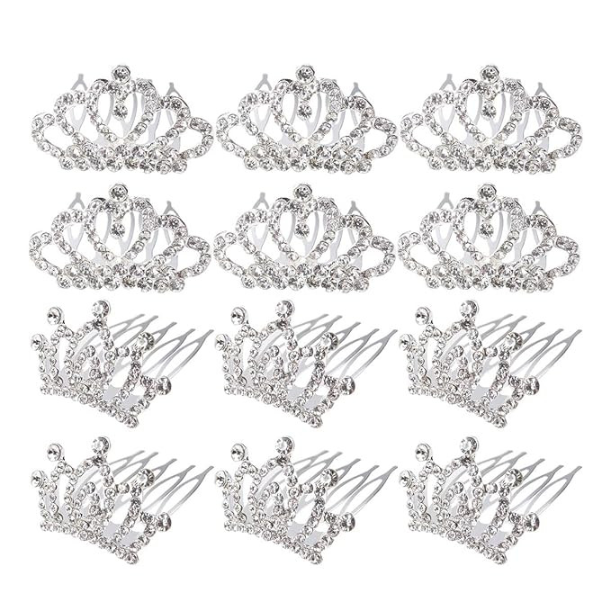 Lurrose 12pcs Mini Tiara Crown Hair Comb Wedding Party Bride Bridesmaid Headpiece Hair Accessorie... | Amazon (US)
