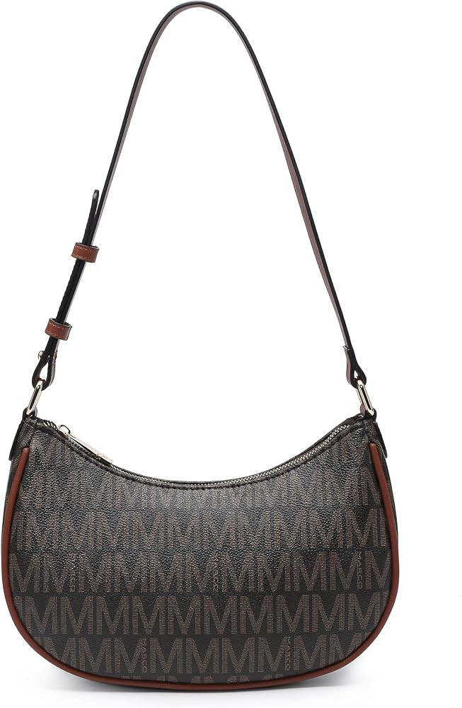 Small Shoulder Bags for Women Trendy Pu Leather Crescent Purses Top Zipper Tote Hobo Handbags | Amazon (US)