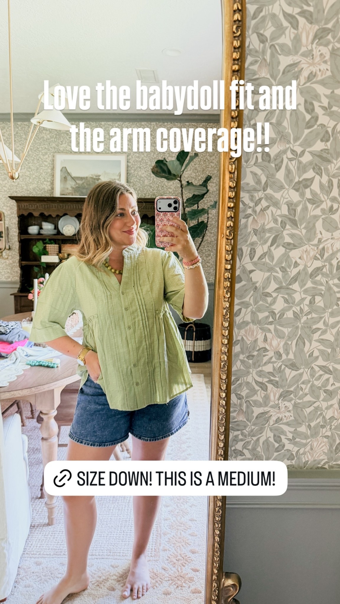 Love the babydoll fit and the arm coverage!!
