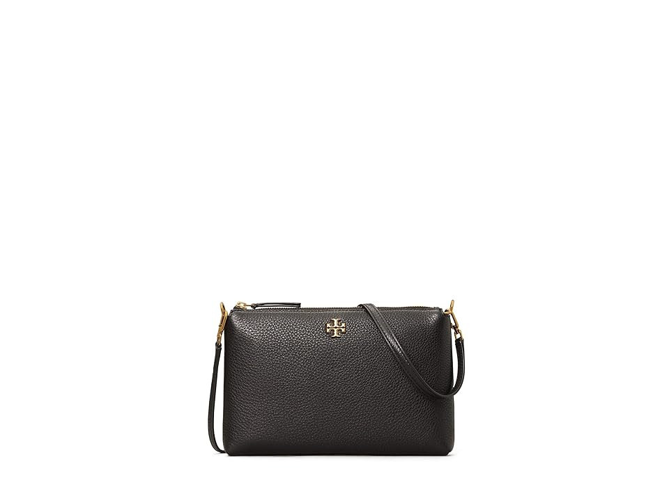 Tory Burch Kira Pebbled Wallet Crossbody (Black) Handbags | Zappos