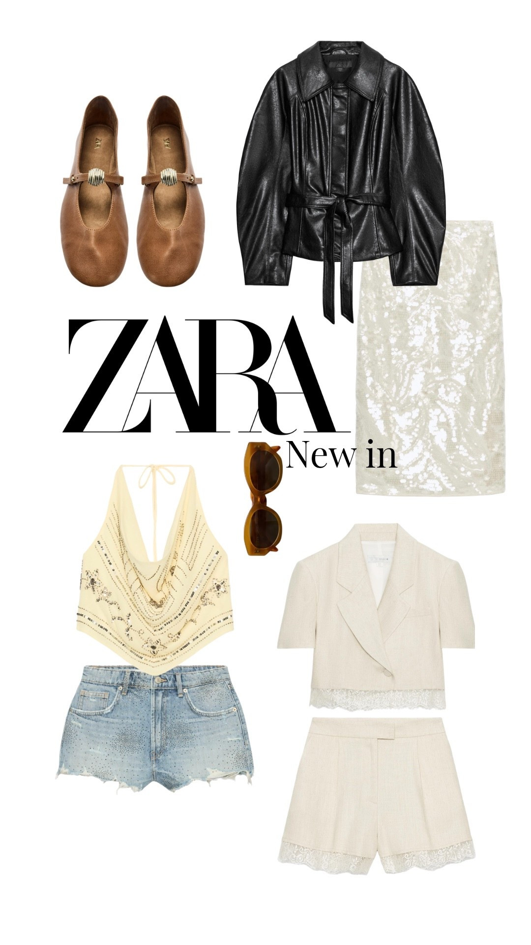 New in Zara Spring ‘26🌟
Belted jacket, sequin skirt, ballet flats, Mary Jane’s, sequin halter neck top, sequin denim shorts, lace trim crop blazer Co ord set. Holiday outfit, Europe trip look, spring outfits 2026, festival style, summer fashion. 

#LTKspring #LTKuk #LTKeurope