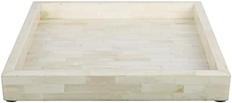 Handicrafts Home White Ideal Ottoman Tray – Multipurpose Bone Inlay Serving Tray or Simply Use ... | Amazon (US)