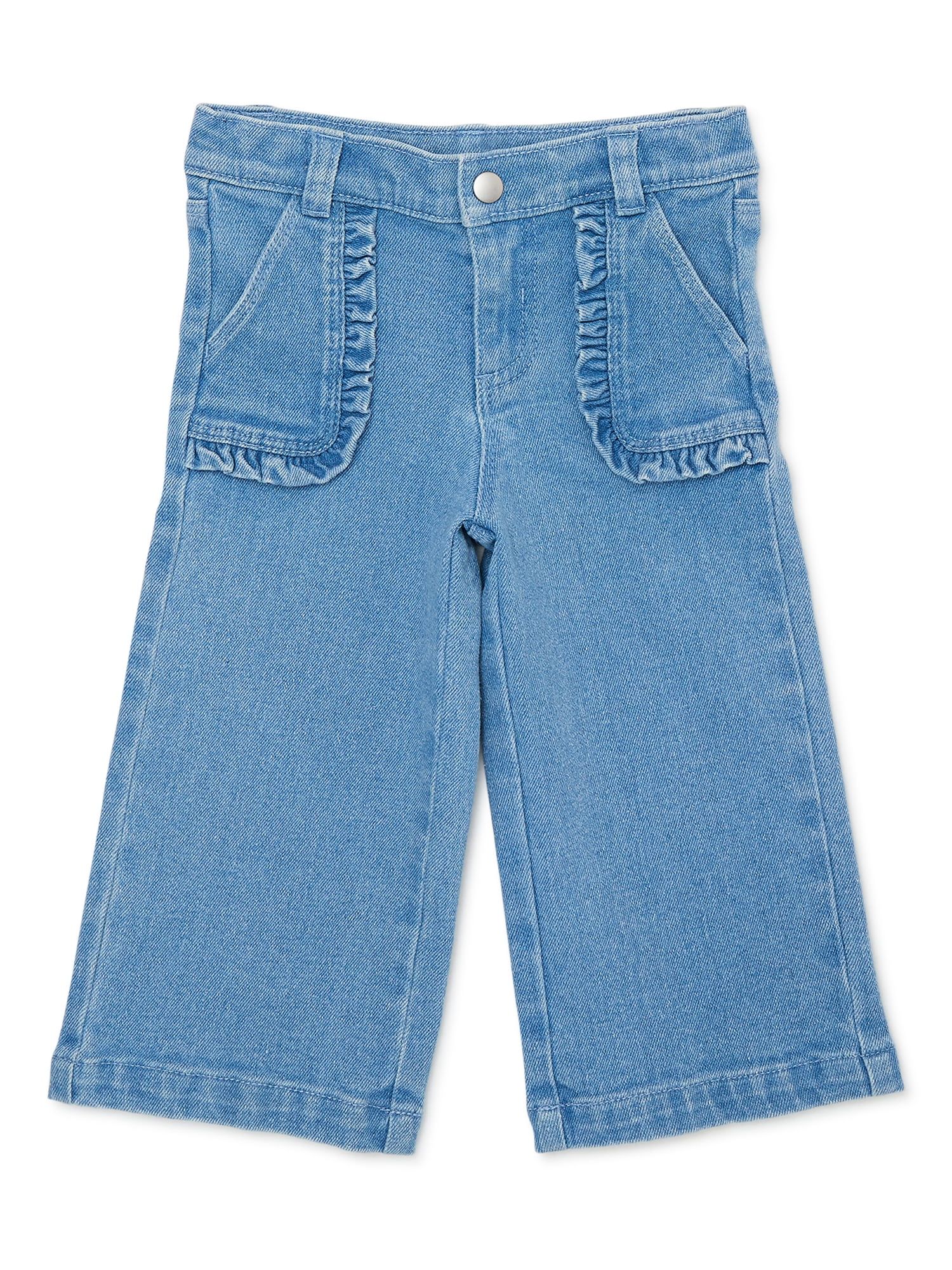 Wonder Nation Baby and Toddler Girls Wide Leg Jeans, Sizes 12M-5T | Walmart (US)