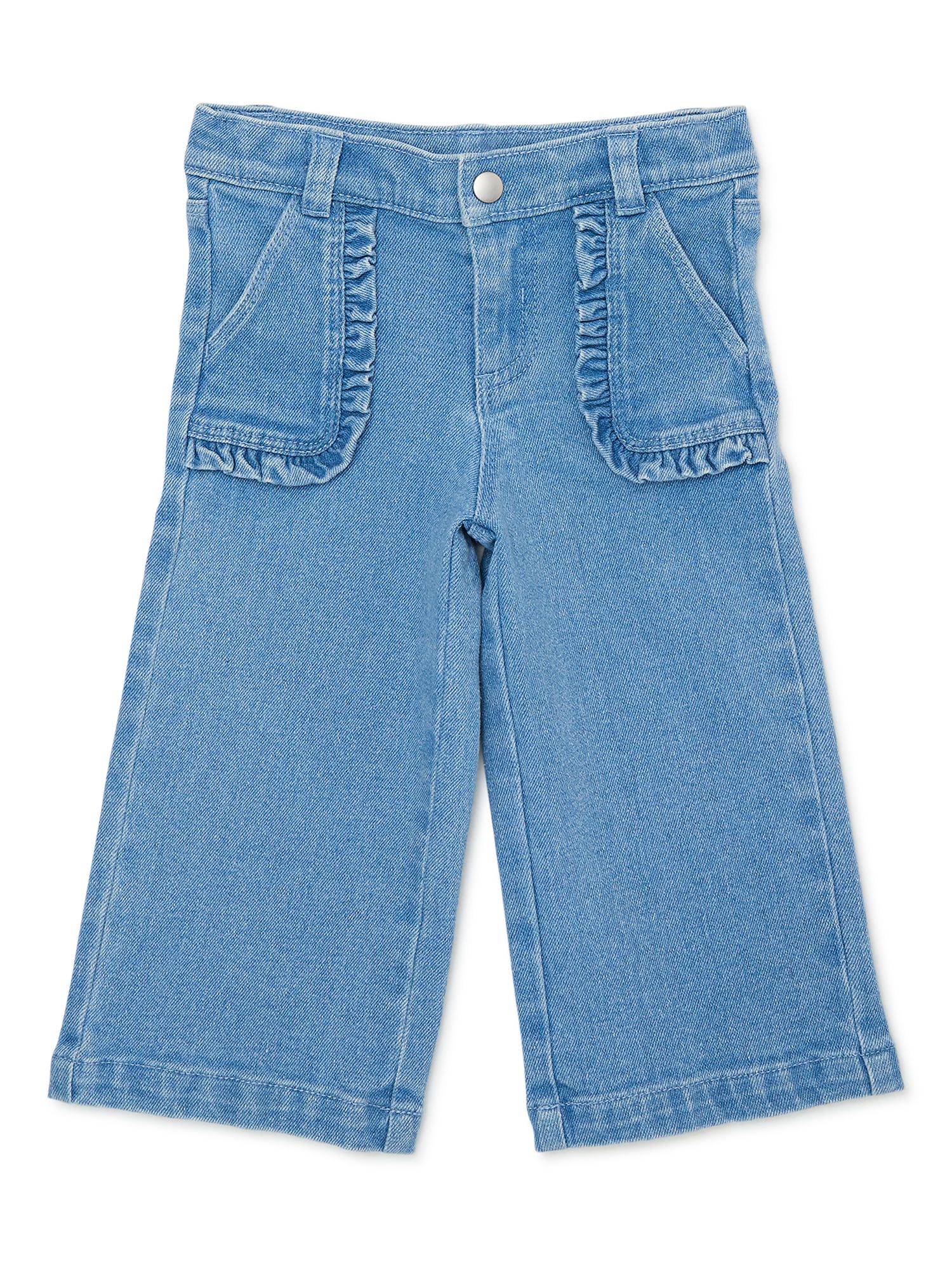 Wonder Nation Baby and Toddler Girls Wide Leg Jeans, Sizes 12M-5T - Walmart.com | Walmart (US)