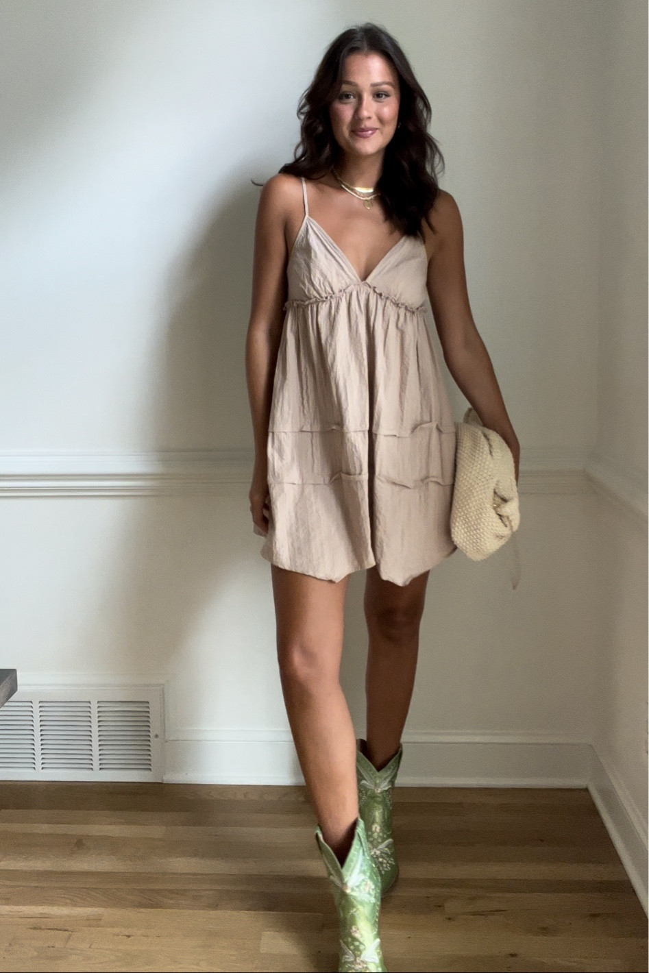 Dress: M; bag is old from Target