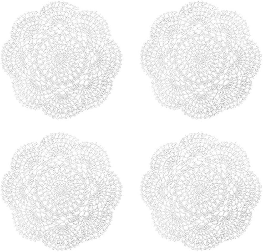 Phantomon 8 Inch Doilies Crochet Round Lace Doily Handmade Placemats 100% Cotton Crocheted Coaste... | Amazon (CA)