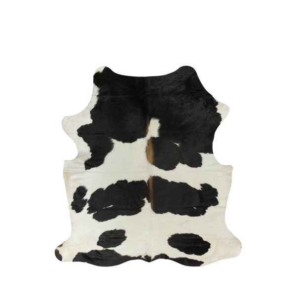 White/Black Geniune and 100-percent Natural Cowhide Rug | Bed Bath & Beyond