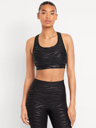 Medium Support PowerSoft Racerback Sports Bra | Old Navy (US)