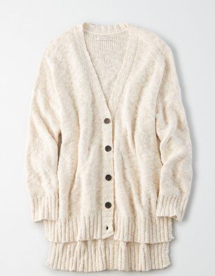 AE Hi-Low Button Up Cardigan | American Eagle Outfitters (US & CA)