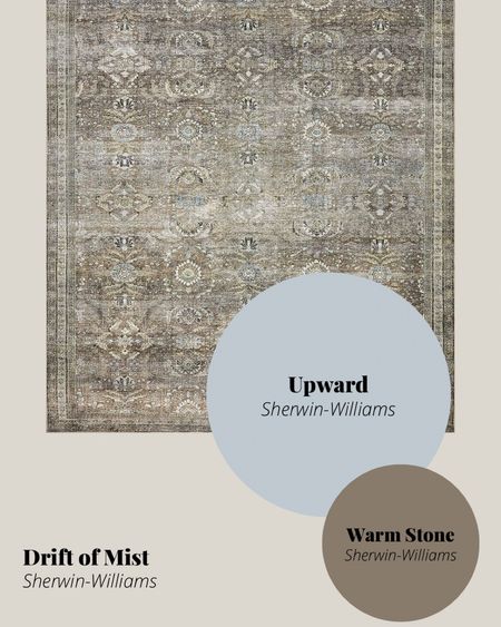 Loloi II Layla Area Rug and paint color combinations | Sherwin Williams Paint Colors | Peel and Stick Paint Colors | Area Rug and Wall Color Combinations 

#LTKhome