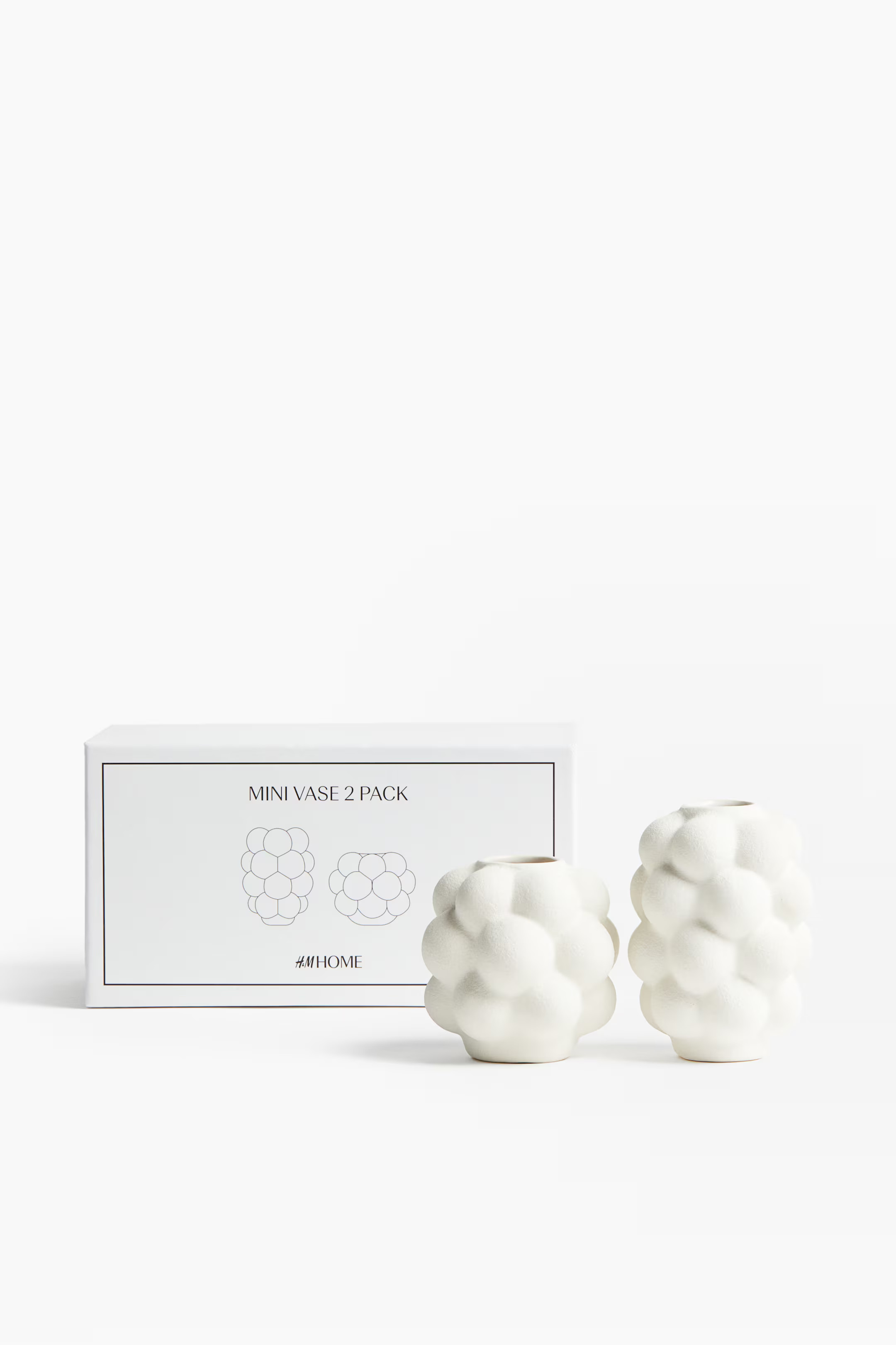 2-Pack Mini Stoneware Vases | H&M (US + CA)
