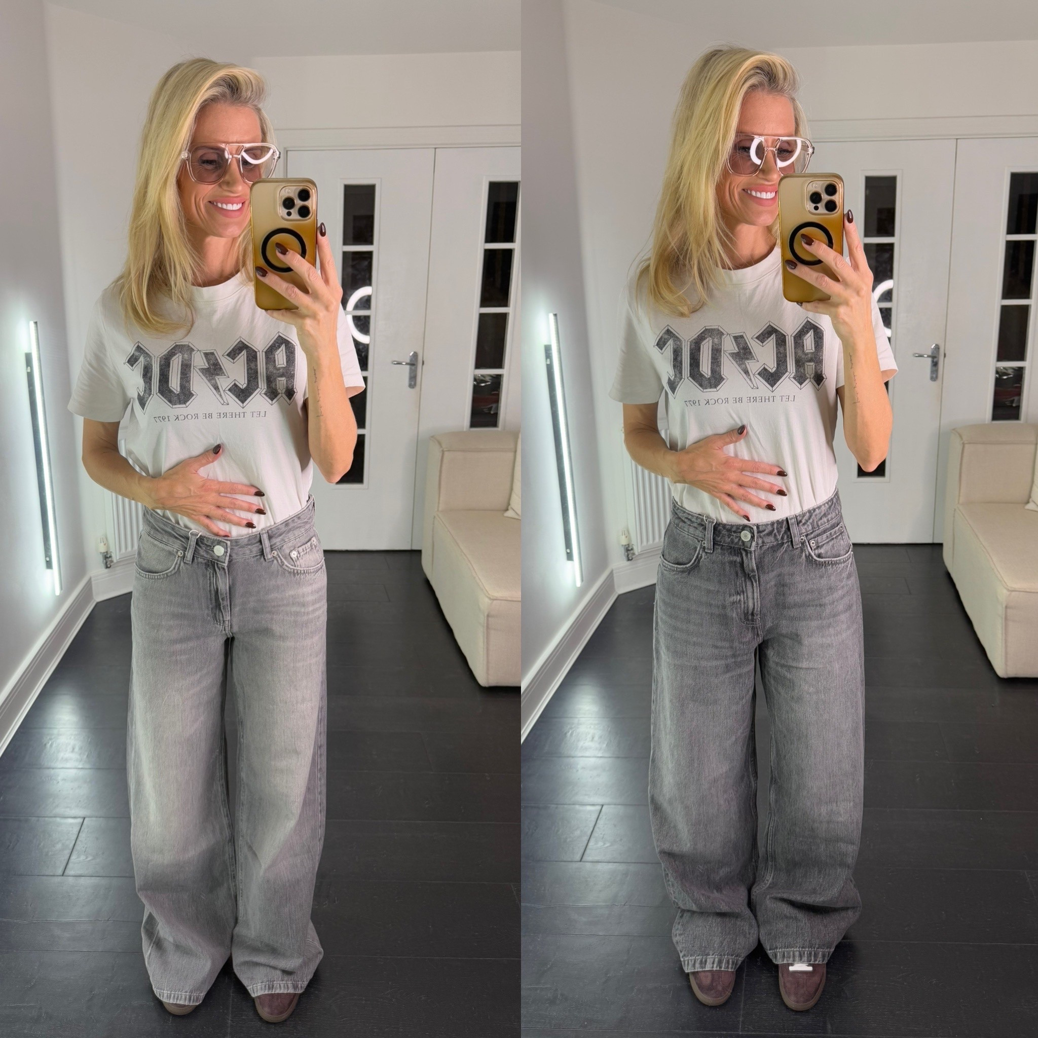 Love grey jeans 🩶🩶 

#LTKautumn #LTKpetite #LTKstyletip