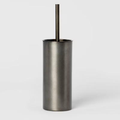 Aluminum Toilet Brush and Holder Set with Aged Metal Finish Gray - Threshold™ | Target