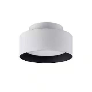 Bromi Design Lynch 10 in. 1-Light White and Black Flush Mount Ceiling Fixture B410610B - The Home... | The Home Depot
