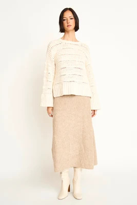 Salida Ladderstitch Sweater in Ivory | MIRTH