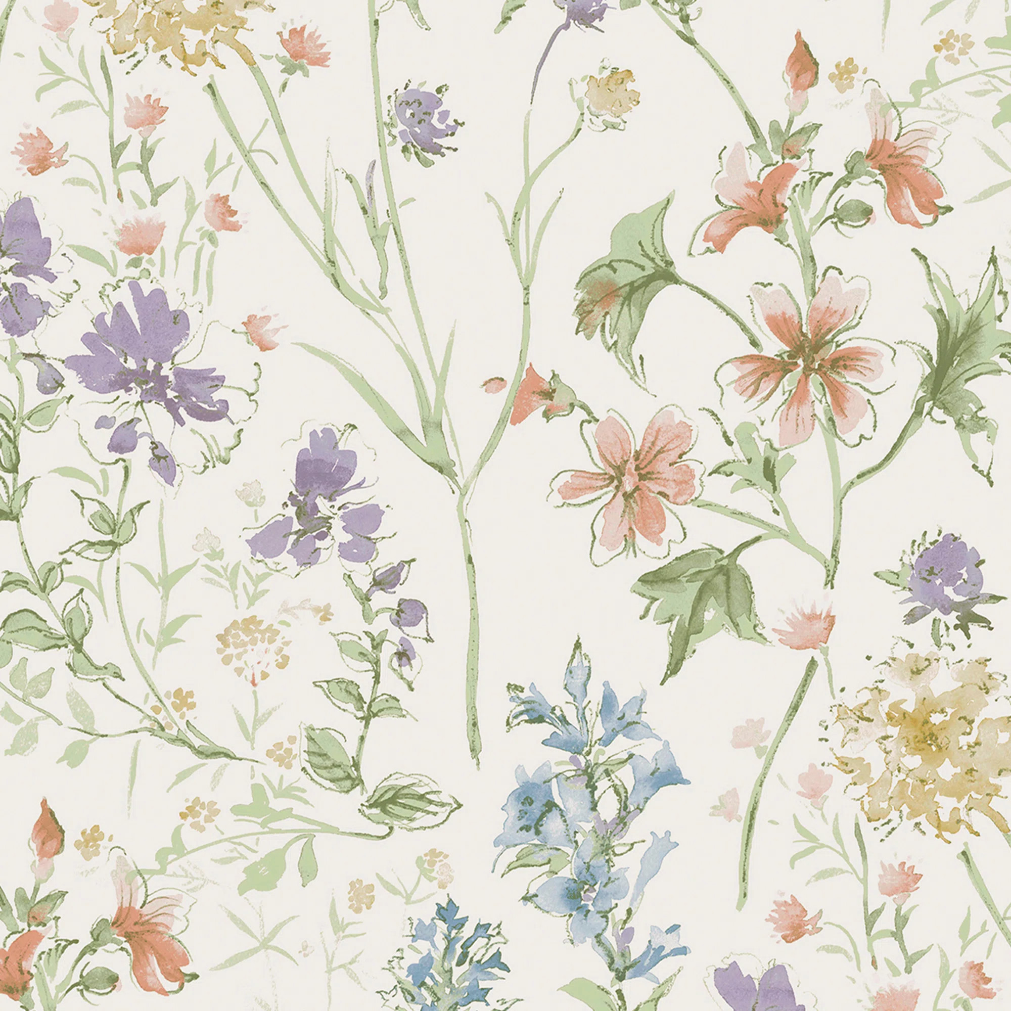 Laura Ashley Wild Meadow Chalk Pink Wallpaper | Perigold