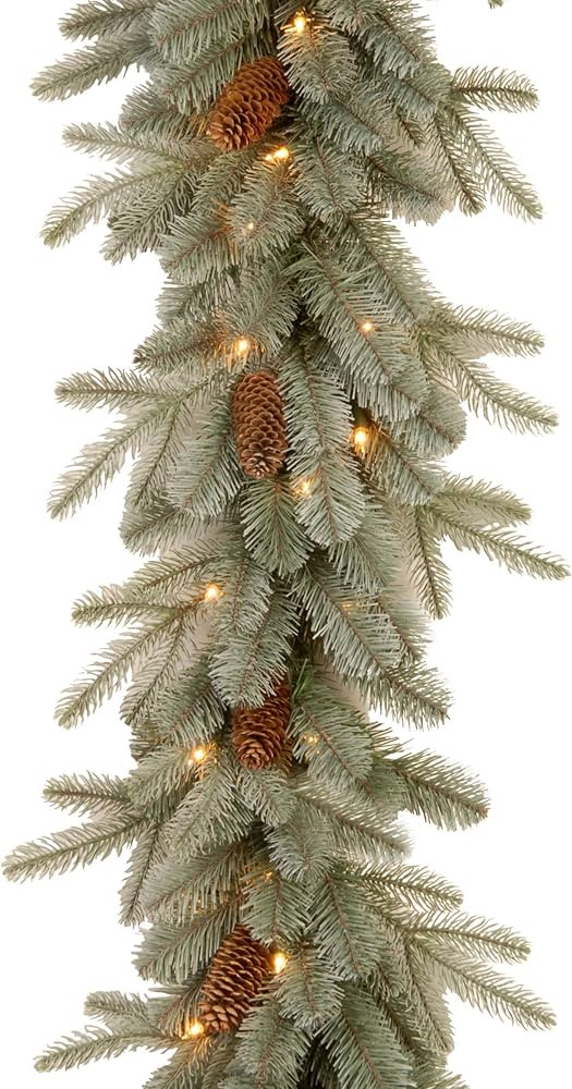 Amazon.com: National Tree Company Pre-Lit 'Feel Real' Artificial Christmas Garland, Green, Arctic... | Amazon (US)