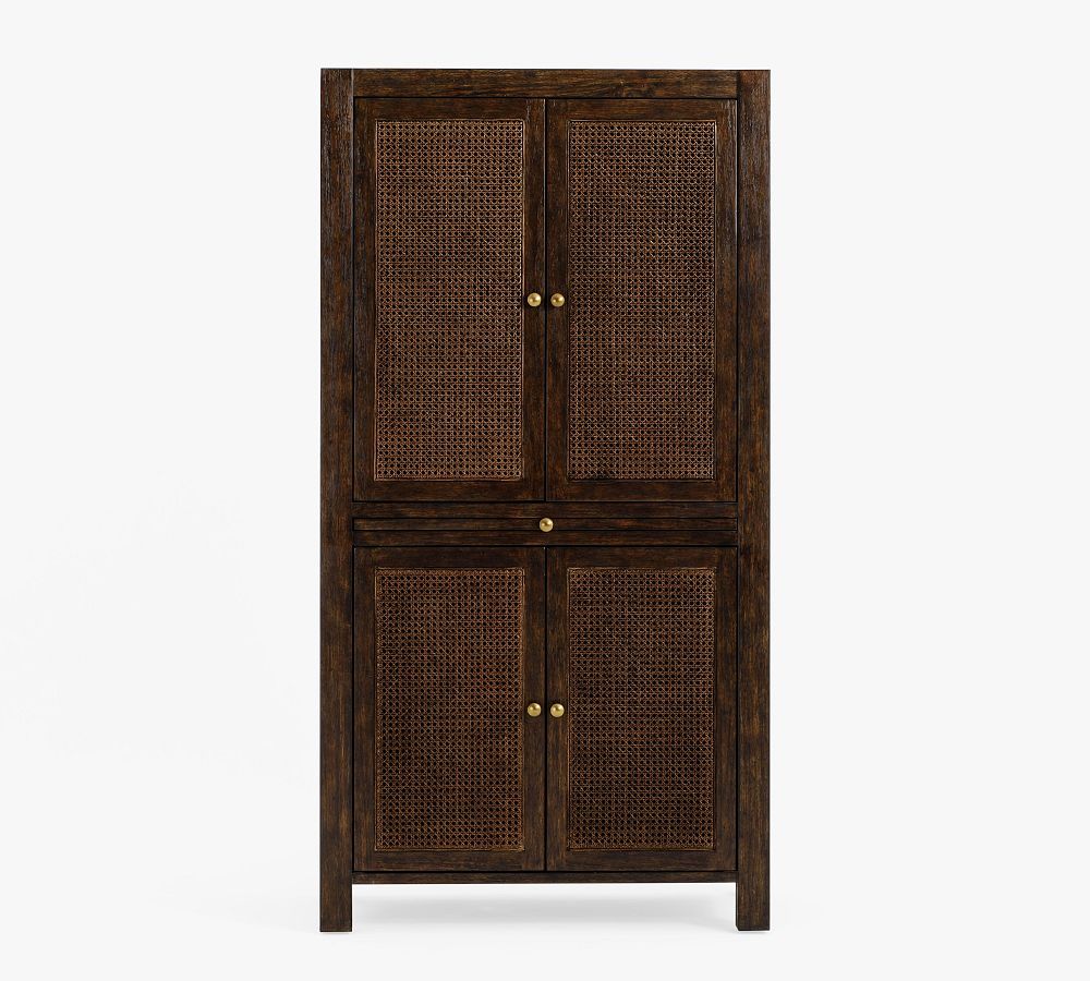 Augusta Cane Bar Cabinet | Pottery Barn (US)