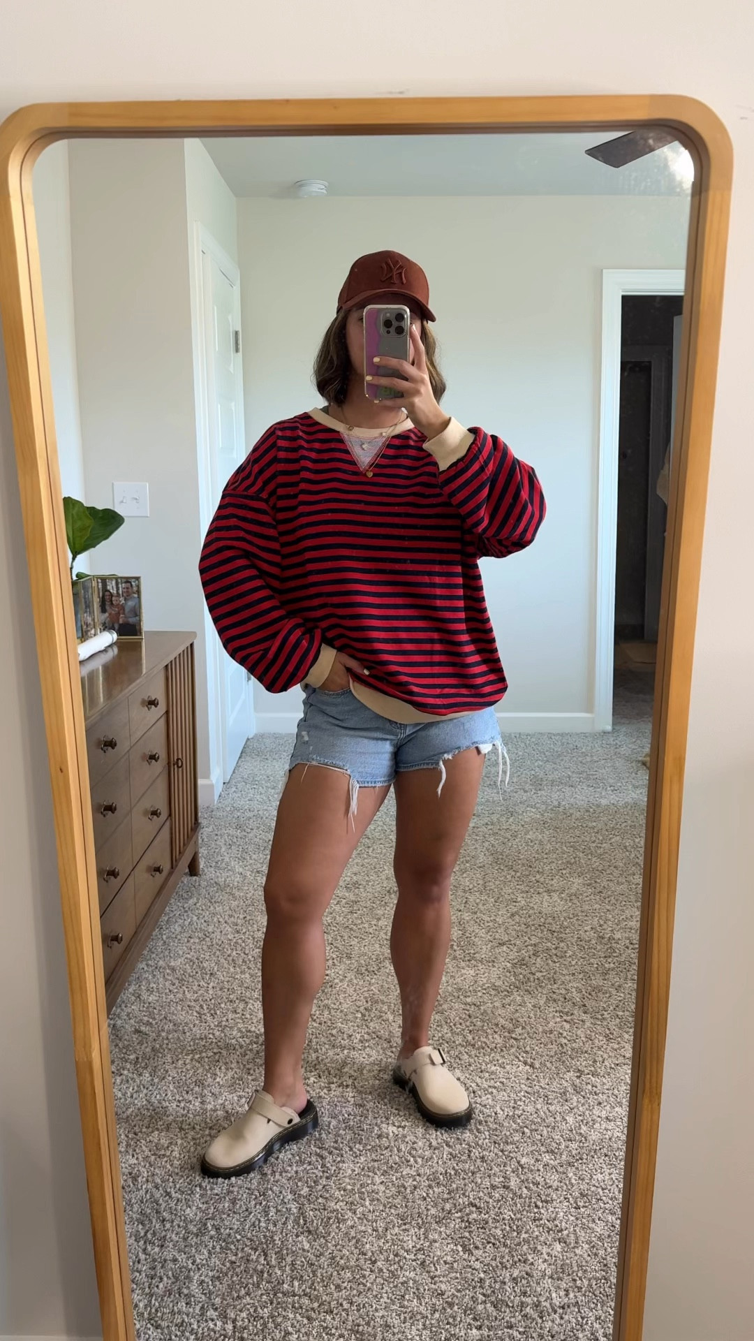 The CUTEST striped sweatshirt! Wearing a medium for ref/ size up for an oversized fit 

#LTKVideo #LTKBacktoSchool