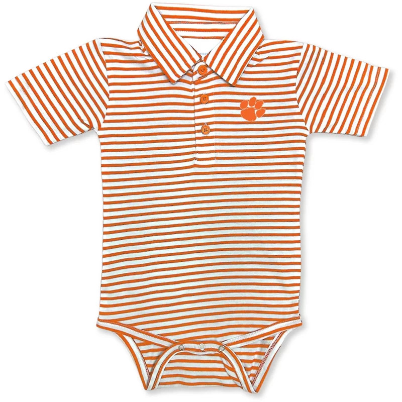 Atlanta Hosiery Company Infant Boys' Clemson University Stripe Polo Creeper Orange, 12 Months Infant - NCAA Youth Apparel at Academy Sports | Academy Sports + Outdoors