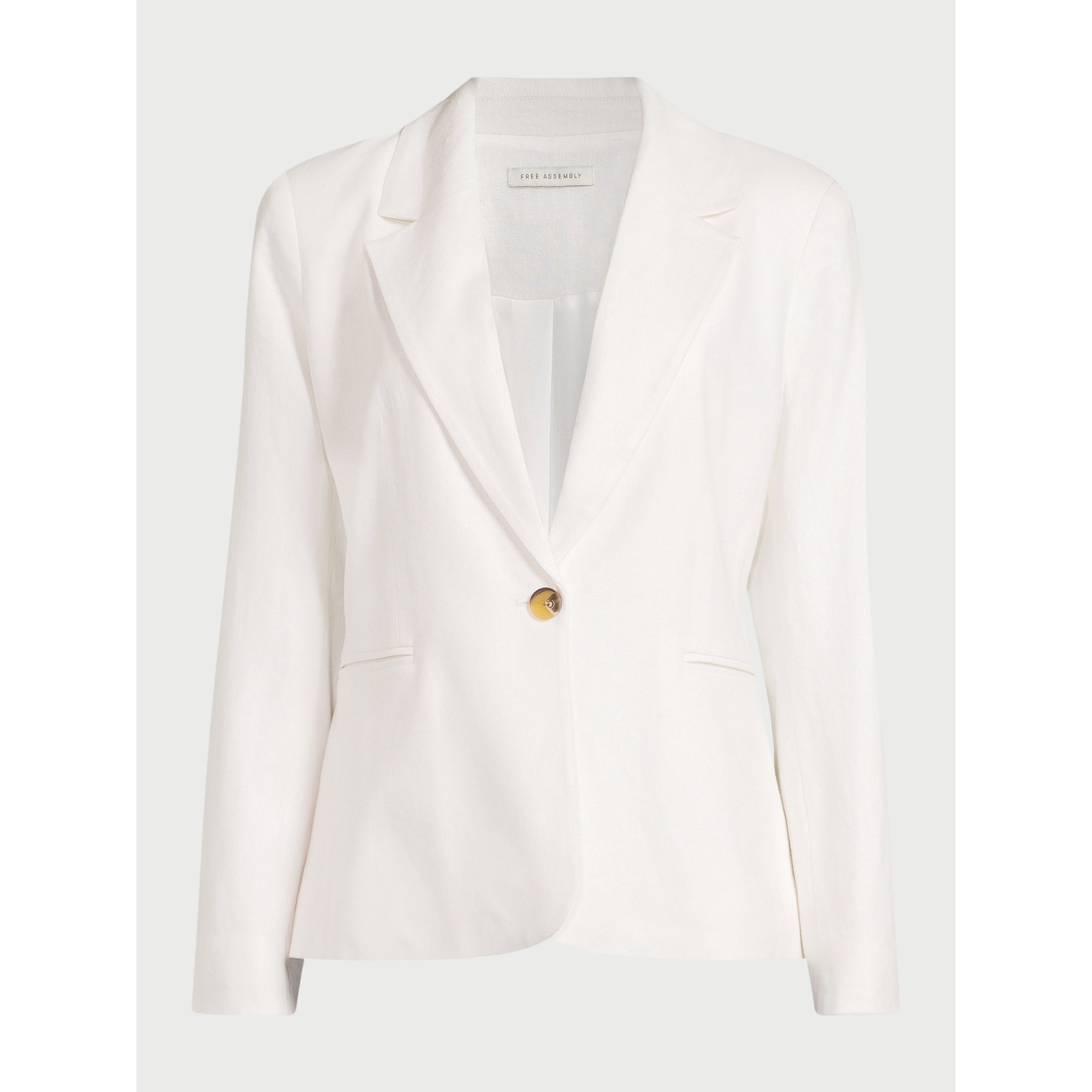 Free Assembly Women’s Single-Breasted Linen-Blend Blazer, Sizes XS-XXL | Walmart (US)
