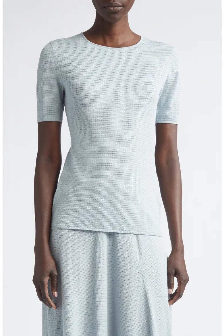 Textured Stitch Short Sleeve Sweater (Women) | Nordstrom | Nordstrom