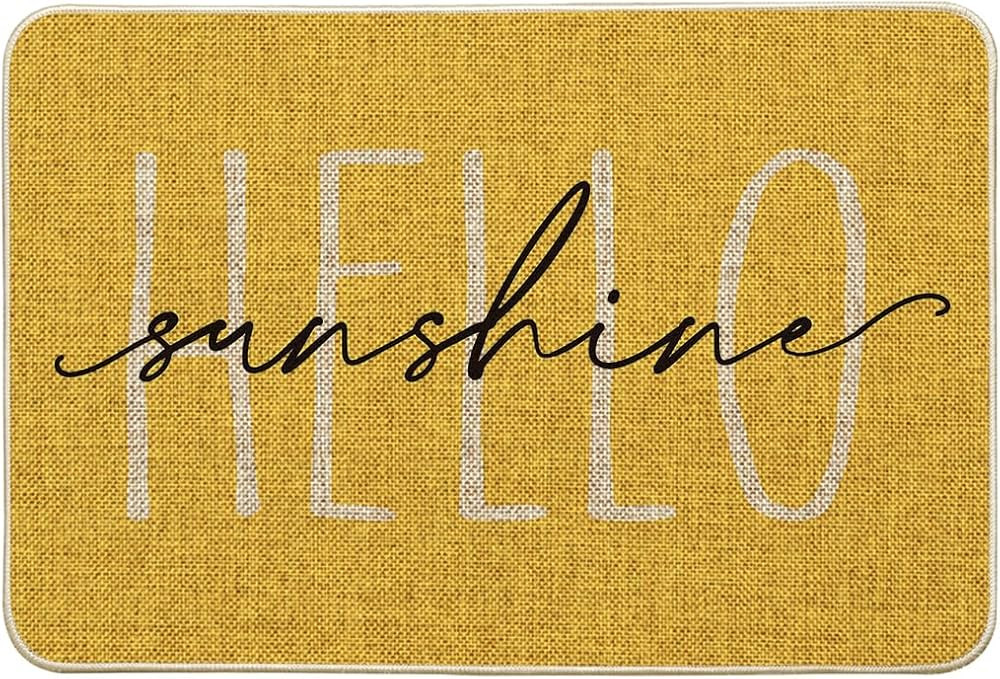 Artoid Mode Yellow Hello Sunshine Spring Doormat, Summer Home Decor Low-Profile Switch Rug Door M... | Amazon (US)