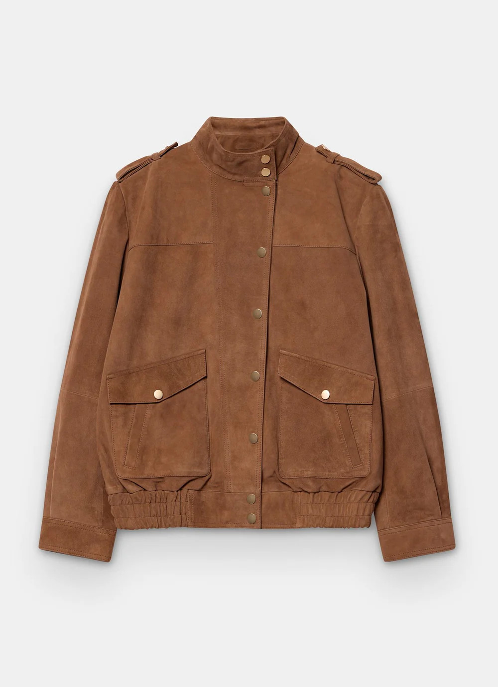 Tan Suede Pilot Bomber Jacket | Mint Velvet