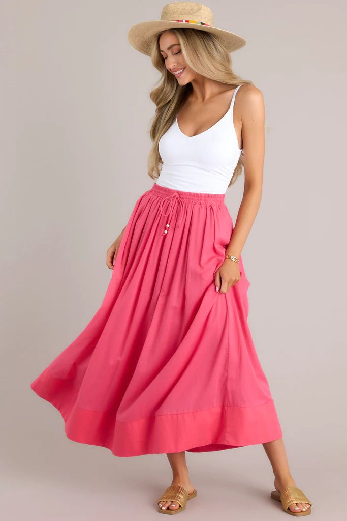 Through The Looking Glass Hot Pink Maxi Skirt | Red Dress