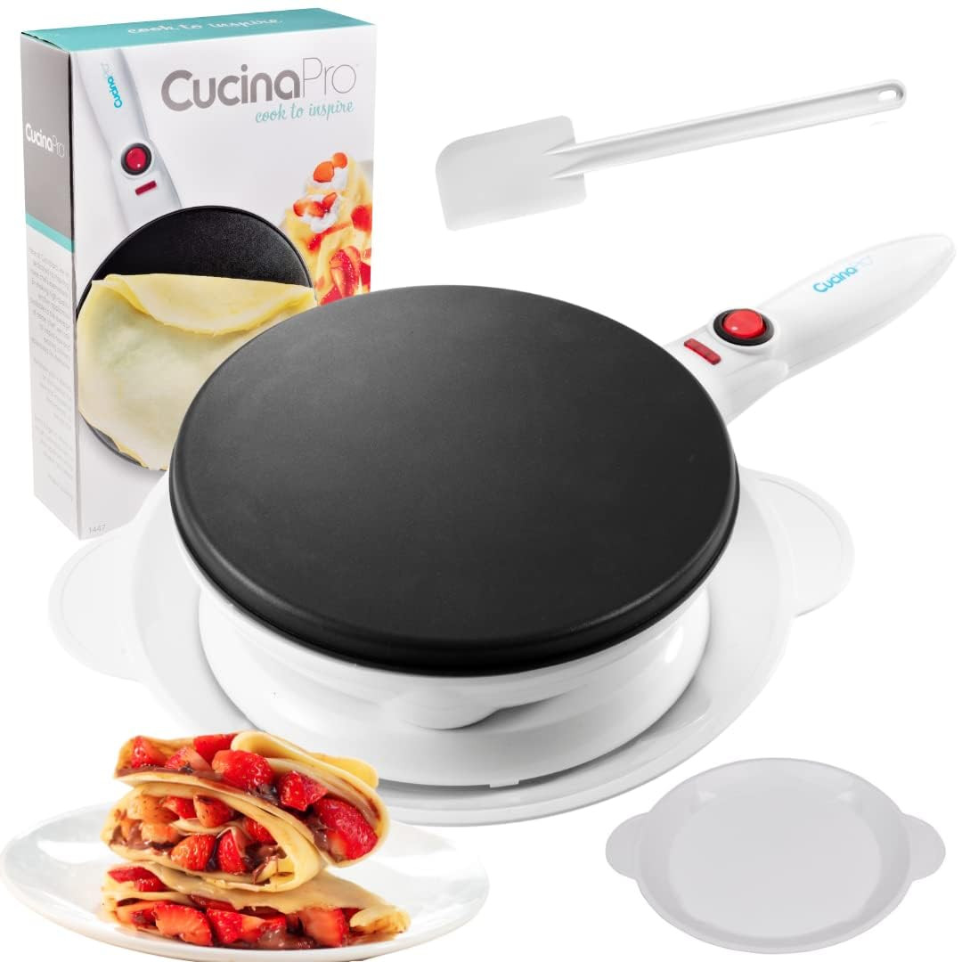 CucinaPro Cordless Crepe Maker- Holiday Breakfast Essential w FREE Recipe Guide, NonStick Dipping... | Amazon (US)
