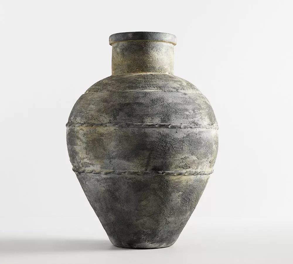 Artisan Handcrafted Ceramic Vase - Gray