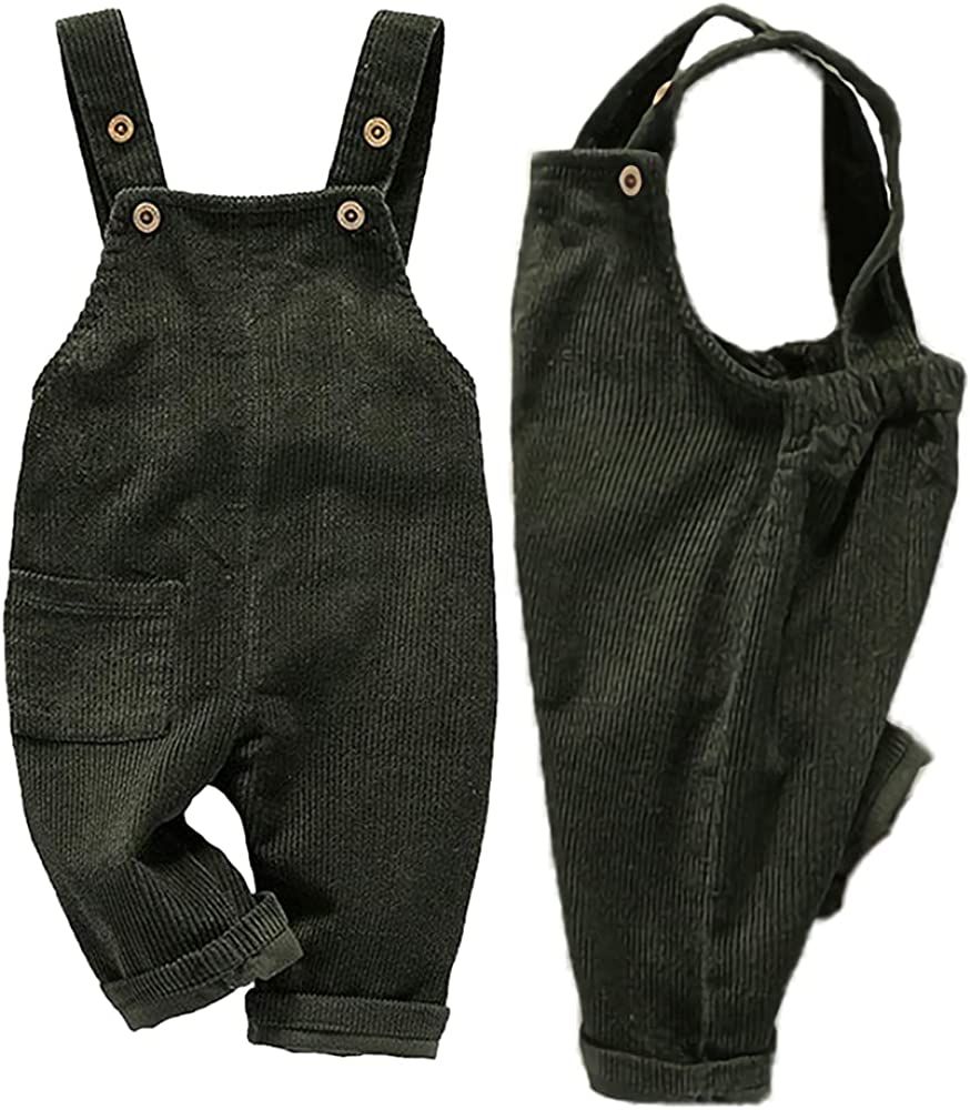 Amazon.com: Mornyray Toddler Boy Girl Soft Corduroy Suspender Pants Kids Overalls Loose Retro Siz... | Amazon (US)