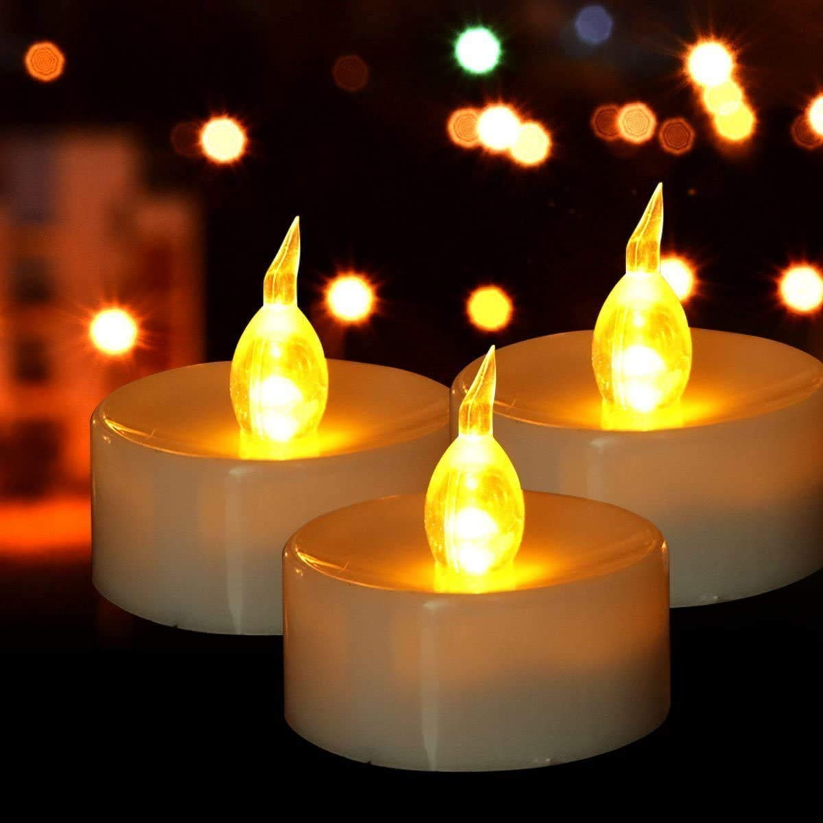 Battery Tea Lights: 24 Pack LED Tea Lights Candles Realistic and Bright Flickering Holiday Operat... | Amazon (US)
