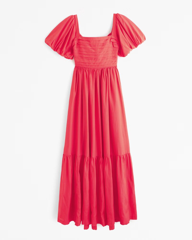 Women's The A&F Emerson Drama Bow-Back Maxi Dress | Women's Clearance | Abercrombie.com | Abercrombie & Fitch (US)