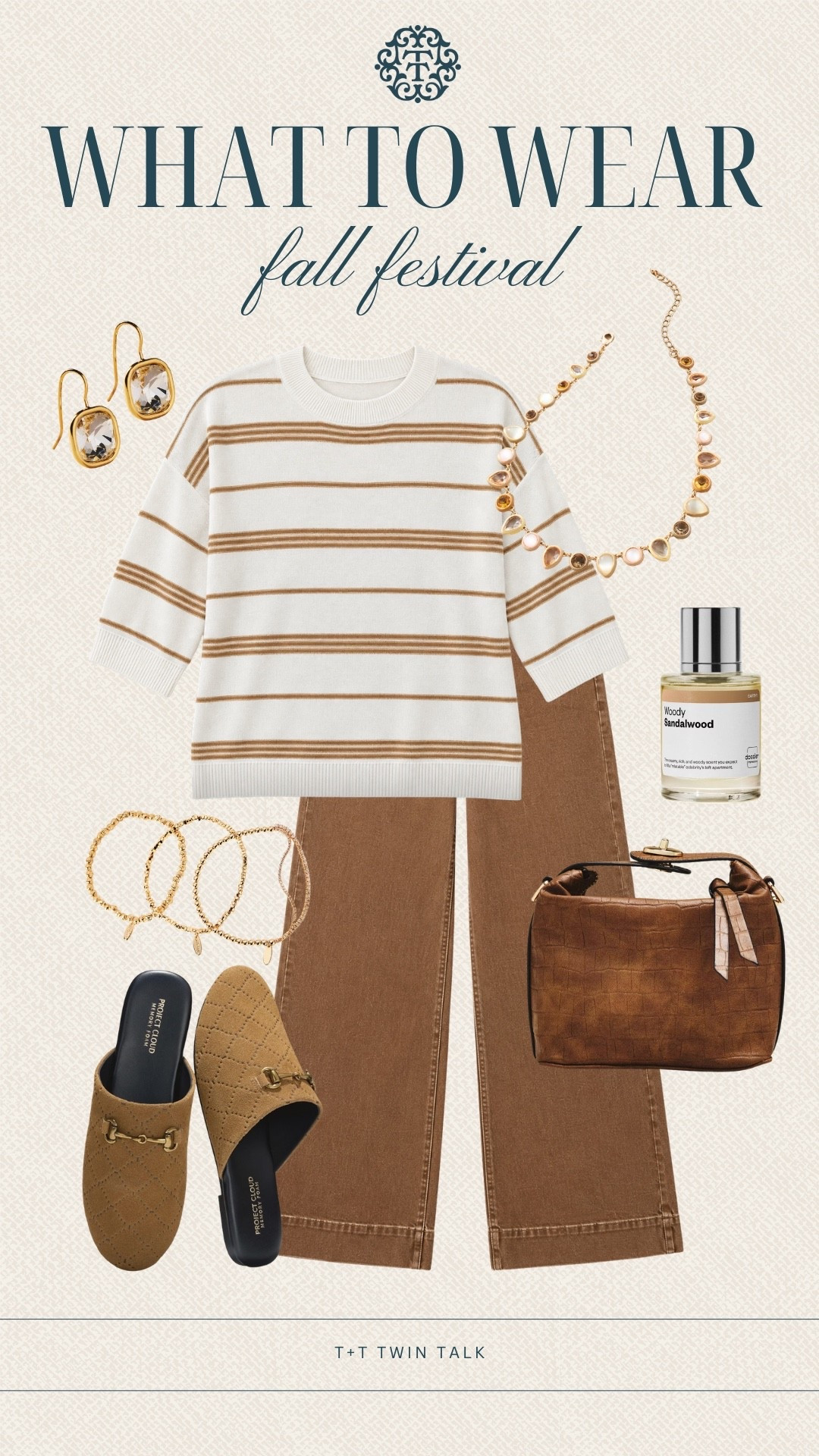 T+T, what to wear! The top is from Social Threads, and the neutral stripes pair so well with the brown pants and accessories. We’d wear this to a fall festival, outdoor market, or a fun afternoon exploring.

#LTKSeasonal #LTKOver40 #LTKMidsize