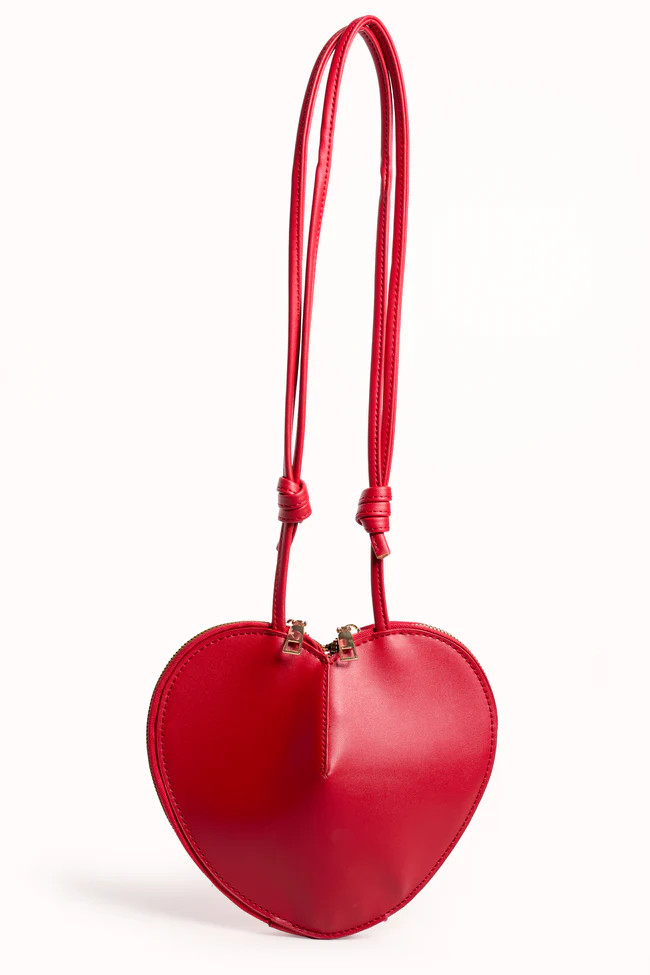 Kelsey Red Heart Handbag | Pink Lily