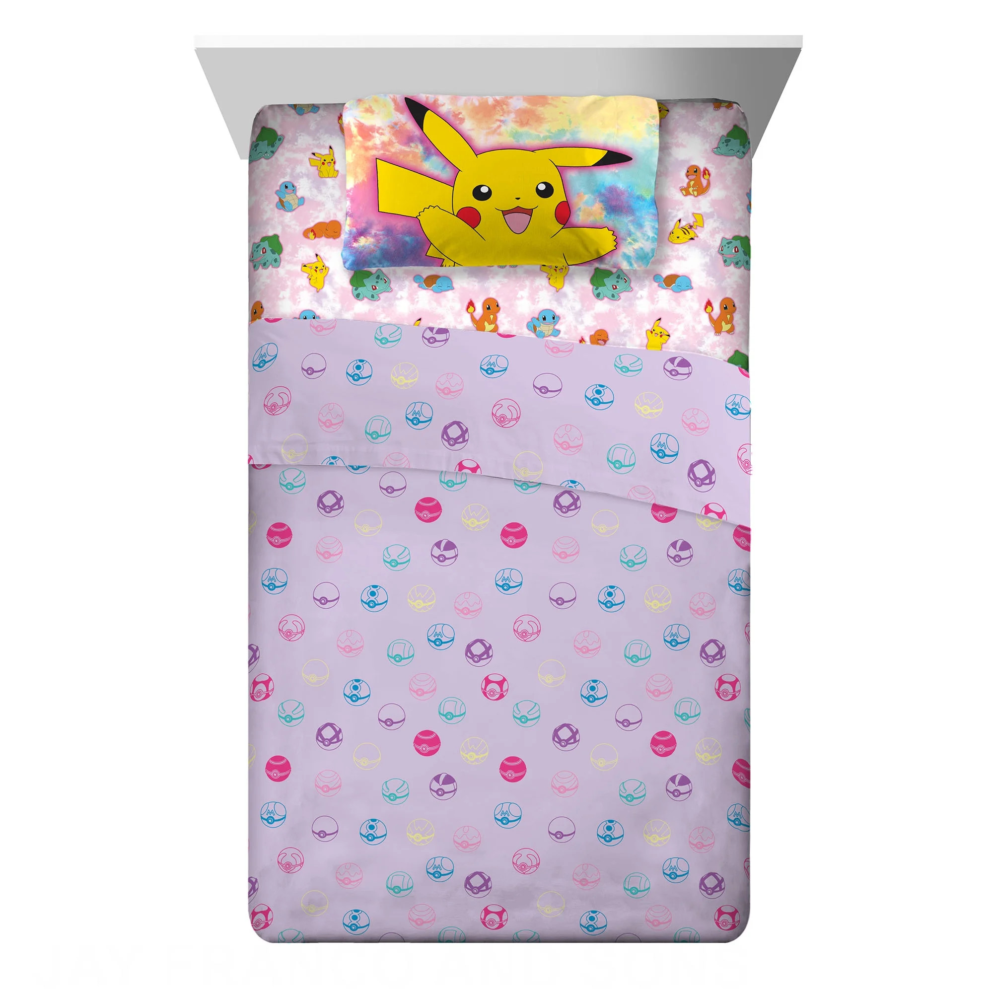 Pokemon Kids Twin Sheet Set, Gaming Bedding, Purple and Pink | Walmart (US)