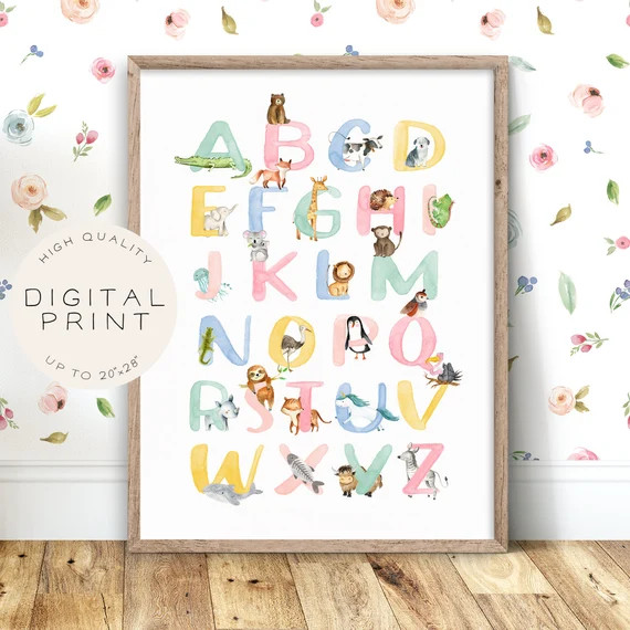 ABC Poster Alphabet Poster Animal Alphabet Print - Etsy | Etsy (US)
