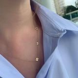 14K Gold Asymmetrical Initial Necklace | Van Der Hout Jewelry