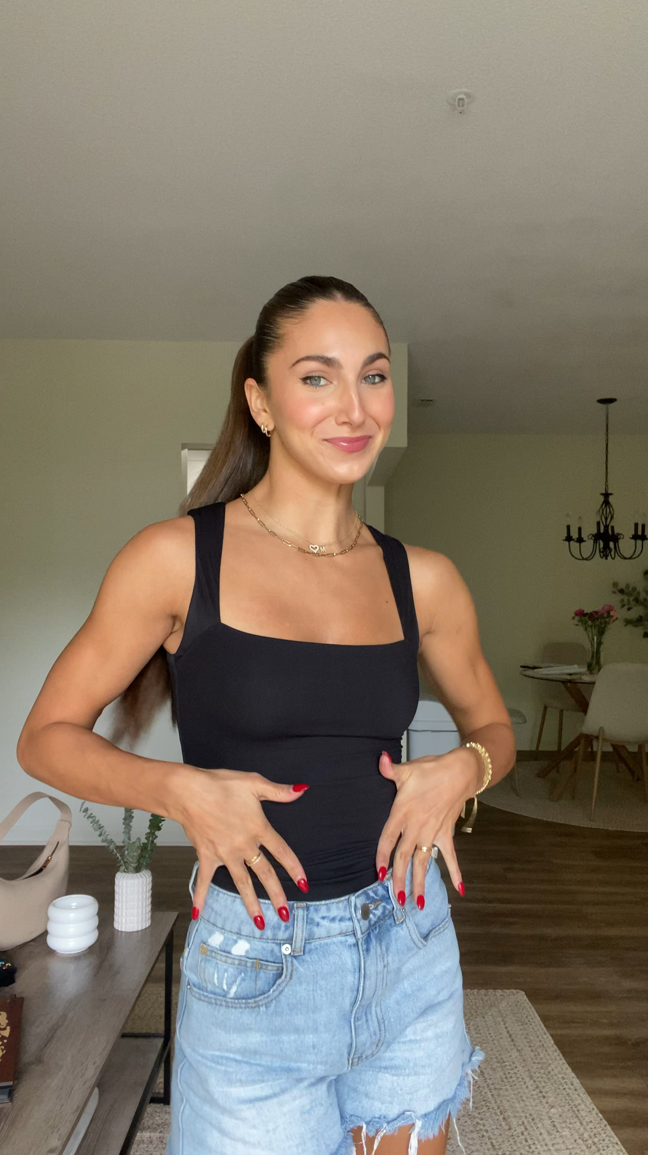 Actually in love with the feel and shape of this top. I’m wearing a small. 

Amazon | amazon fashion | amazon finds | tank | tank top | summer outfit | shorts | denim | jean | basics 

#LTKVideo #LTKStyleTip